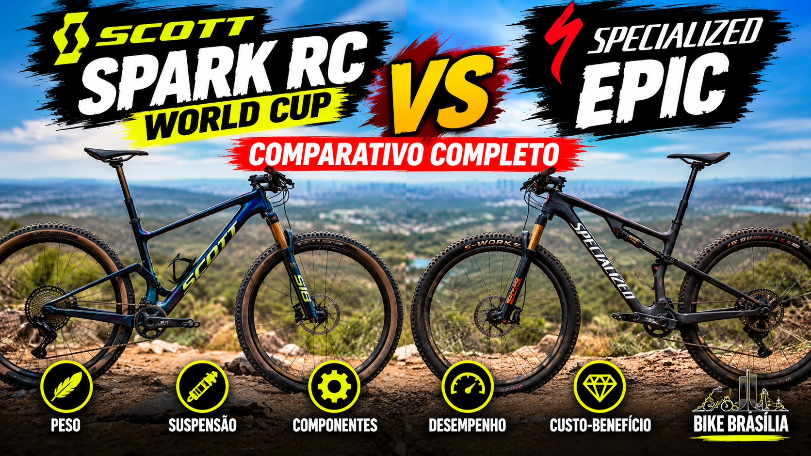 Scott Spark RC World Cup vs Specialized Epic: comparativo completo do XC moderno