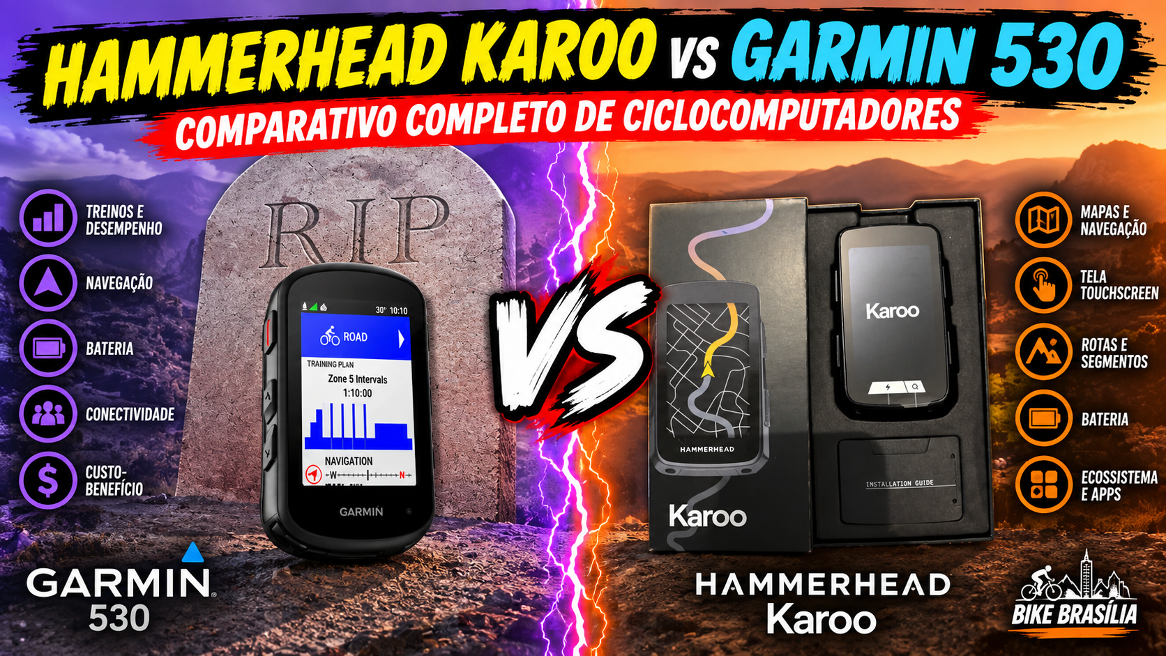 Hammerhead Karoo vs Garmin 530/540: comparativo completo de ciclocomputadores