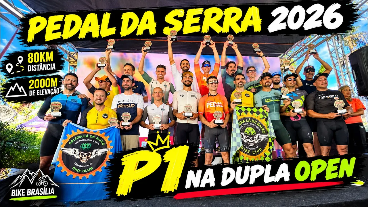 80 km Pedal da Serra: 2.000 m de altimetria, calor e 1º lugar na Dupla Open